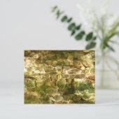 お湯からの水春緑 – 金ゴールド自然 ポストカード (スタンド正面)