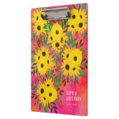 お湯の色ひまわり模様ピンク クリップボード (左)