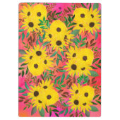 お湯の色ひまわり模様ピンク クリップボード (裏面)