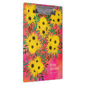 お湯の色ひまわり模様ピンク クリップボード (右)