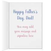 お父おもしろいさんの日のあいさつカード (内側 (右))