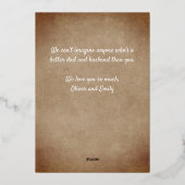 お父さんおめでとう！ファーストファザーズデー お花３枚 フォト ゴールド 箔シーズンカード (裏面)