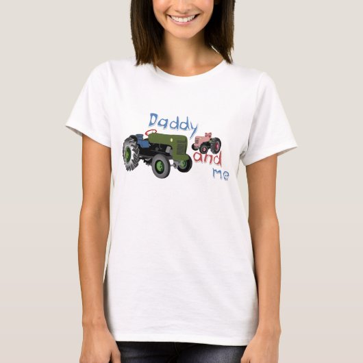 お父さんおよび私女の子のトラクター Tシャツ (正面)