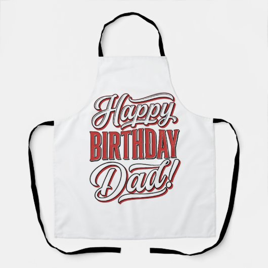 お父さんお誕生日おめでとう ビンテージ風タイポグラフィーTシャツデザイン エプロン (正面)