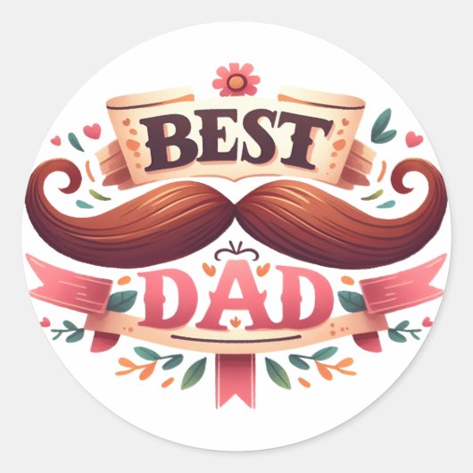 お父さんお誕生日おめでとう ラウンドシール (正面)