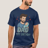 お父さんお誕生日おめでとう Tシャツ (正面)