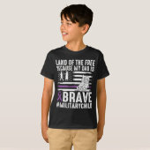 お父さんが勇敢だから誇り高い軍人の子 Tシャツ (正面フル)