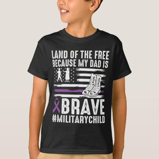 お父さんが勇敢だから誇り高い軍人の子 Tシャツ (正面)