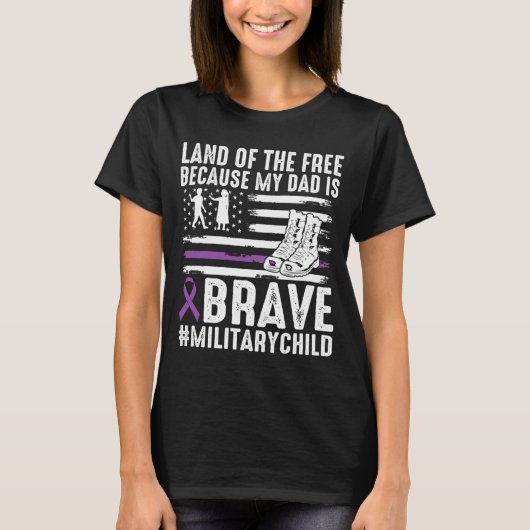 お父さんが勇敢だから誇り高い軍人の子 Tシャツ (正面)
