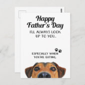 『お父さんたちに目をおもしろい向けて』ドッグから届いたハガキ ポストカード (正面/裏面)