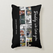 お父さんとキッズファミリーパパ14フォトコラージュ アクセントクッション (正面(垂直))