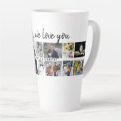 お父さんとキッズファミリーパパ14フォトコラージュ カフェラテマグ (右アングル)