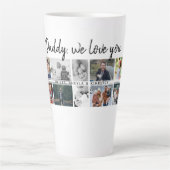 お父さんとキッズファミリーパパ14フォトコラージュ カフェラテマグ (正面)