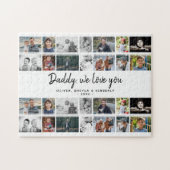 お父さんとキッズファミリーパパ14フォトコラージュ ジグソーパズル (横)