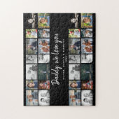 お父さんとキッズファミリーパパ14フォトコラージュ ジグソーパズル (縦)