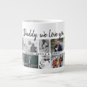 お父さんとキッズファミリーパパ14フォトコラージュ ジャンボコーヒーマグカップ (正面)