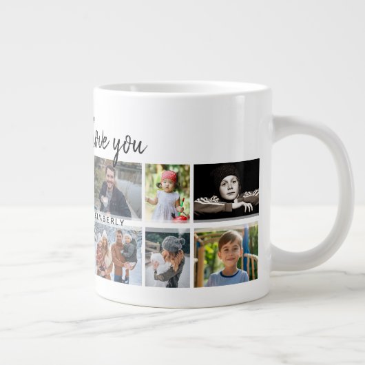 お父さんとキッズファミリーパパ14フォトコラージュ ジャンボコーヒーマグカップ (右)