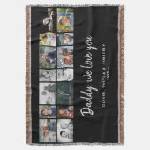 お父さんとキッズファミリーパパ14フォトコラージュ スローブランケット (正面縦)