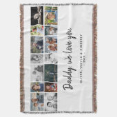 お父さんとキッズファミリーパパ14フォトコラージュ スローブランケット (正面縦)