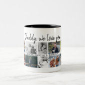 お父さんとキッズファミリーパパ14フォトコラージュ ツートーンマグカップ (中央)