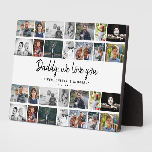 お父さんとキッズファミリーパパ14フォトコラージュ フォトプラーク (側面)