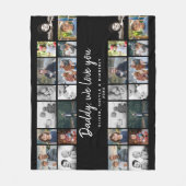 お父さんとキッズファミリーパパ14フォトコラージュ フリースブランケット (正面)