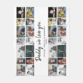 お父さんとキッズファミリーパパ14フォトコラージュ フリースブランケット (正面)