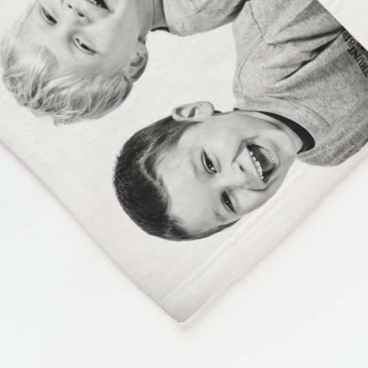 お父さんとキッズファミリーパパ14フォトコラージュ フリースブランケット (角)