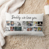 お父さんとキッズファミリーパパ14フォトコラージュ ランバークッション (ブランケット)