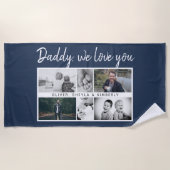 お父さんとキッズファミリーパパ6 Photo Collage ビーチタオル (正面)