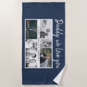 お父さんとキッズファミリーパパ6 Photo Collage ビーチタオル (正面)