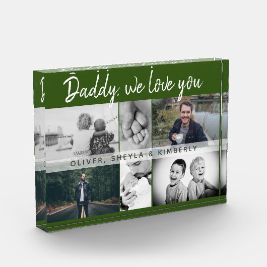 お父さんと子供と家族のパパコラージュ フォトブロック (左)