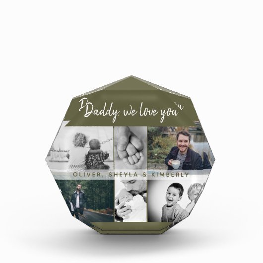 お父さんと子供と家族のパパコラージュ フォトブロック (正面)