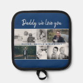 お父さんと子供と家族のパパコラージュ 鍋敷き (正面)