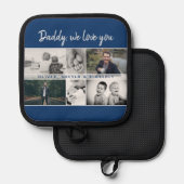 お父さんと子供と家族のパパコラージュ 鍋敷き (正面/裏面)