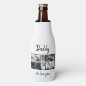 お父さんと子供と家族のパパ写真コラージボット ボトルクーラー (ボトル正面)