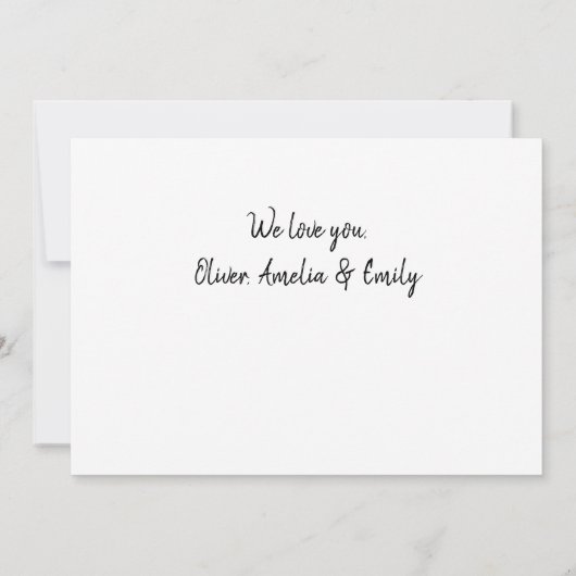 お父さんと子供と家族のパパ写真コラージュ カード (裏面)