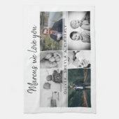 お父さんと子供と家族のパパ写真コラージュ キッチンタオル (縦)