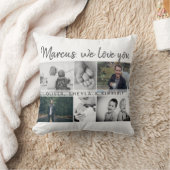 お父さんと子供と家族のパパ写真コラージュ クッション (ブランケット)