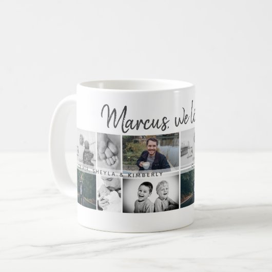 お父さんと子供と家族のパパ写真コラージュ コーヒーマグカップ (正面左)