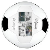 お父さんと子供と家族のパパ写真コラージュ サッカーボール (回転)