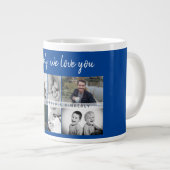 お父さんと子供と家族のパパ写真コラージュ ジャンボコーヒーマグカップ (正面右)