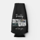 お父さんと子供と家族のパパ写真コラージュ ボトルクーラー (正面)