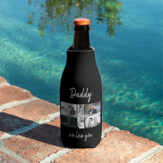 お父さんと子供と家族のパパ写真コラージュ ボトルクーラー (インサイチュ プール)