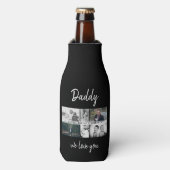 お父さんと子供と家族のパパ写真コラージュ ボトルクーラー (ボトル正面)