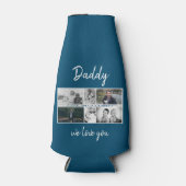 お父さんと子供と家族のパパ写真コラージュ ボトルクーラー (正面)