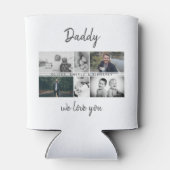 お父さんと子供と家族のパパ写真コラージュ 缶クーラー (裏面)