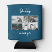 お父さんと子供と家族のパパ写真コラージュ 缶クーラー (裏面)