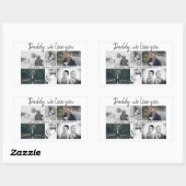 お父さんと子供と家族のパパ写真コラージュ 長方形シール (シート)