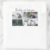 お父さんと子供と家族のパパ写真コラージュ 長方形シール (バッグ)